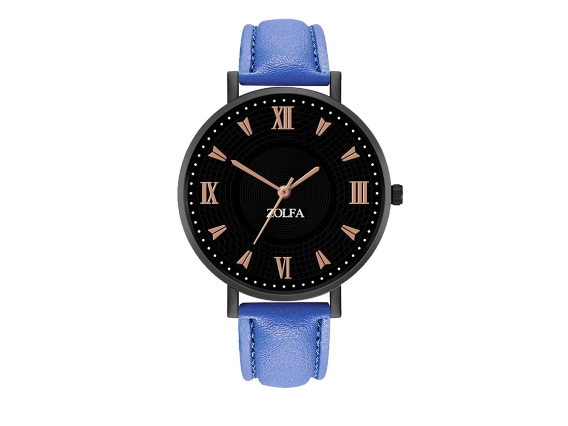 Reloj De Pulsera De Aleación Con Dial Redondo Analógico De Cuarzo Para Mujer Y Hombre (azul)