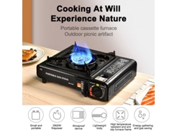 Fogão portátil de camping 2900w, antivento, ajuste de calor, antiderrapante S/MARCA