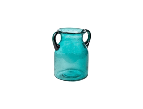 Vaso ROMIMEX Turquesa Vidro 14 x 23 x 14 cm