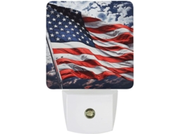 Luz Noturna Led Com Dois Selos De Bandeira E Sensores De Luz Banheiro, Corredor, Escadas, Quarto E