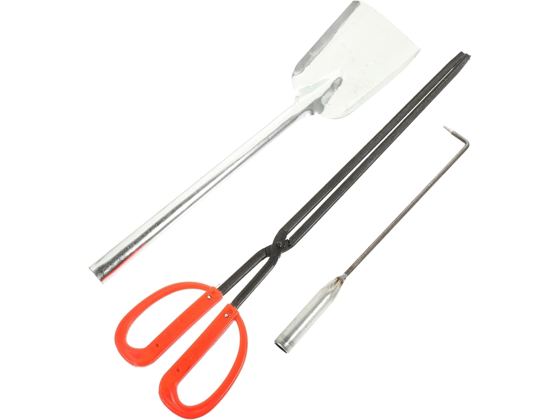 Conjunto De 3 Peças Para Lareira , Composto Por Pá Ferro, Atiçador E G