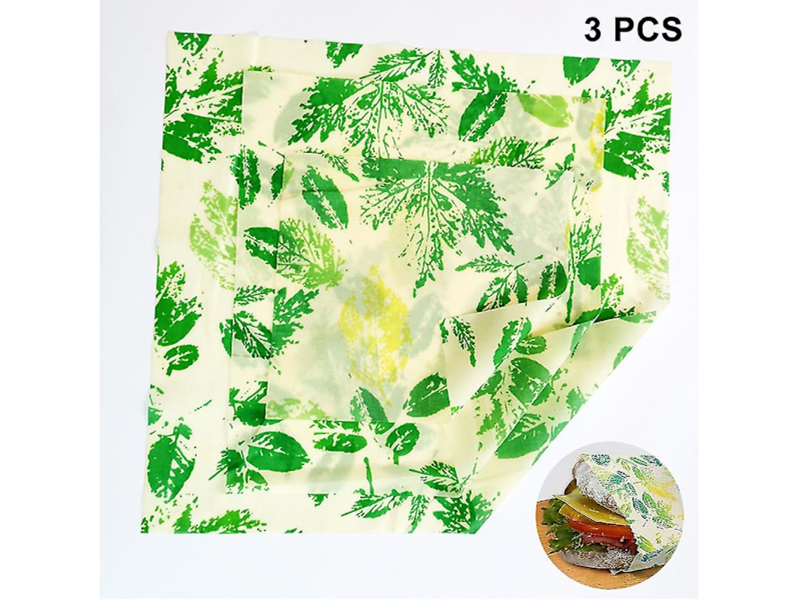 Conjunto De 3 Toalhas De Mesa De Cera De Abelha, Orgânicas Reutilizáveis Para Sanduíches, Queijos E Armazenamento Na Cozinha
