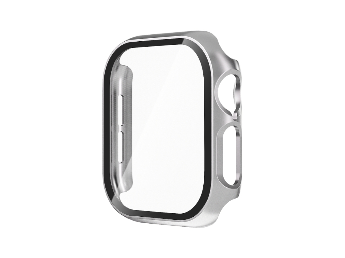 Película De Vidro Temperado Para Apple Watch Series 11 De 46 Mm Com Capa Integrada Em Policarbonato Prateada