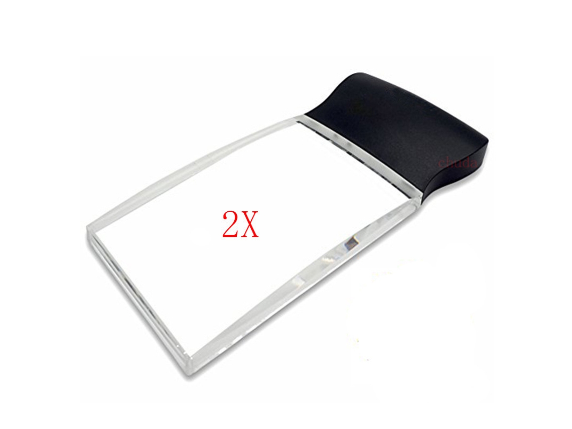 Lupa Retangular Grande De Mão Com Luz Led 2x Para Leitura -aquaforge