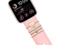 Bracelete Apple Watch Series 4 44Mm Pulseira com Adorno Crystal Rosa