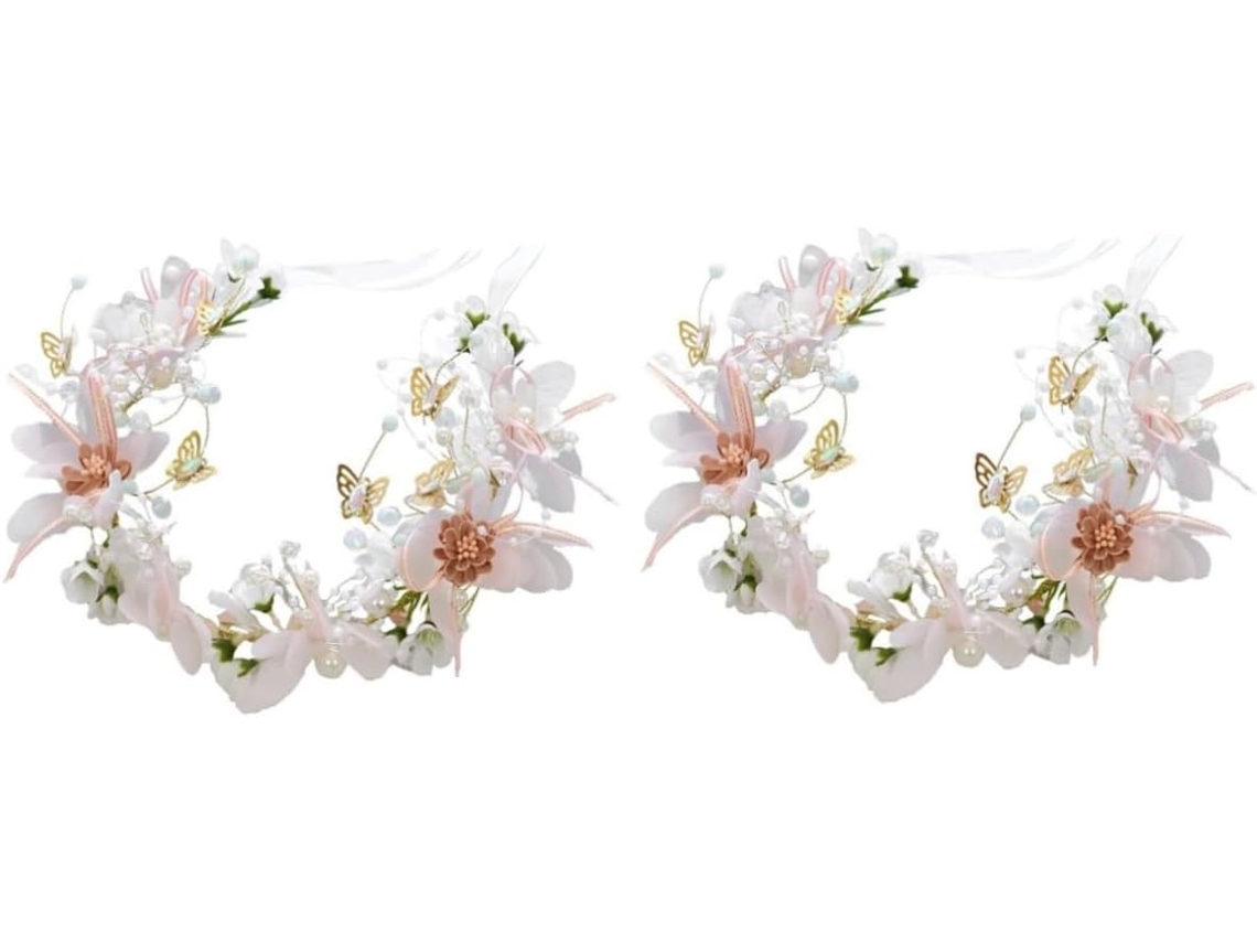 Conjunto De Coroa De 2 Peças Com Fita, Acessório De Casamento Para Festas E Eventos Especiais.