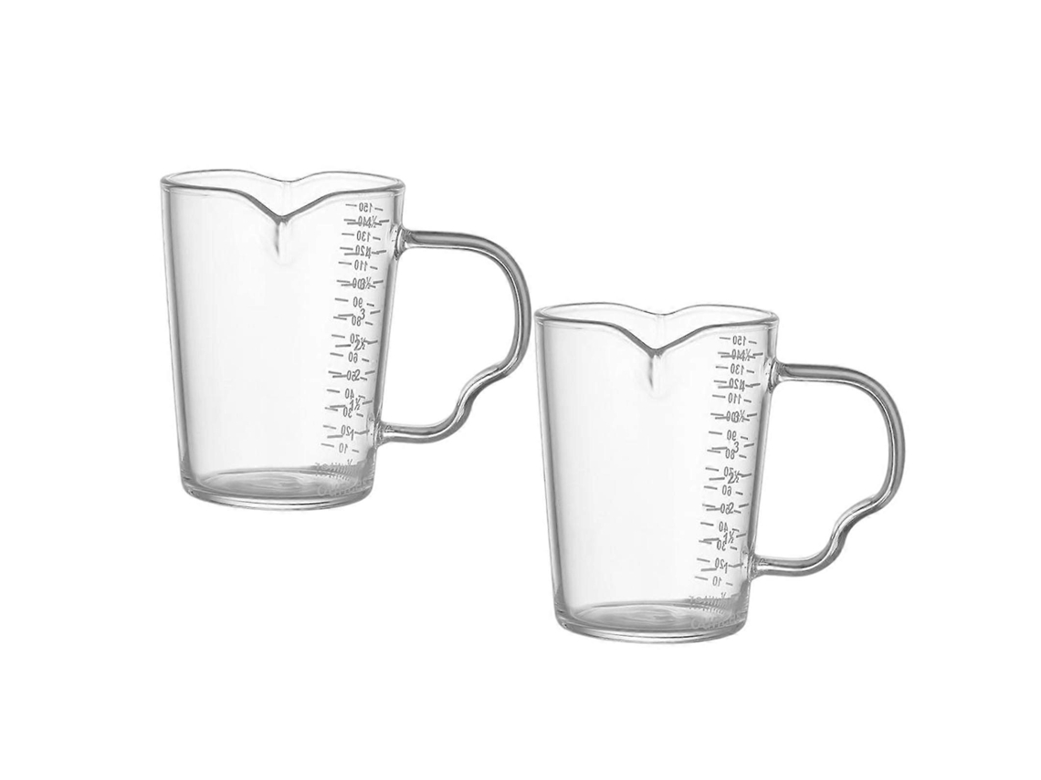 2x Copo Medidor De Vidro Multifuncional - Copo Resistente E Caneca Com Escala Onça