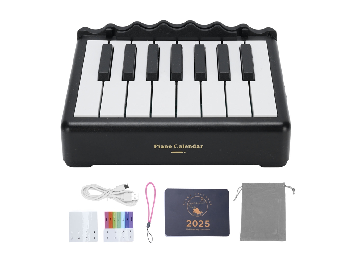 Ats calendário de Piano 2025 Miniatsura Reproduzível para Oficina e Lar Piano de Escritório Preto