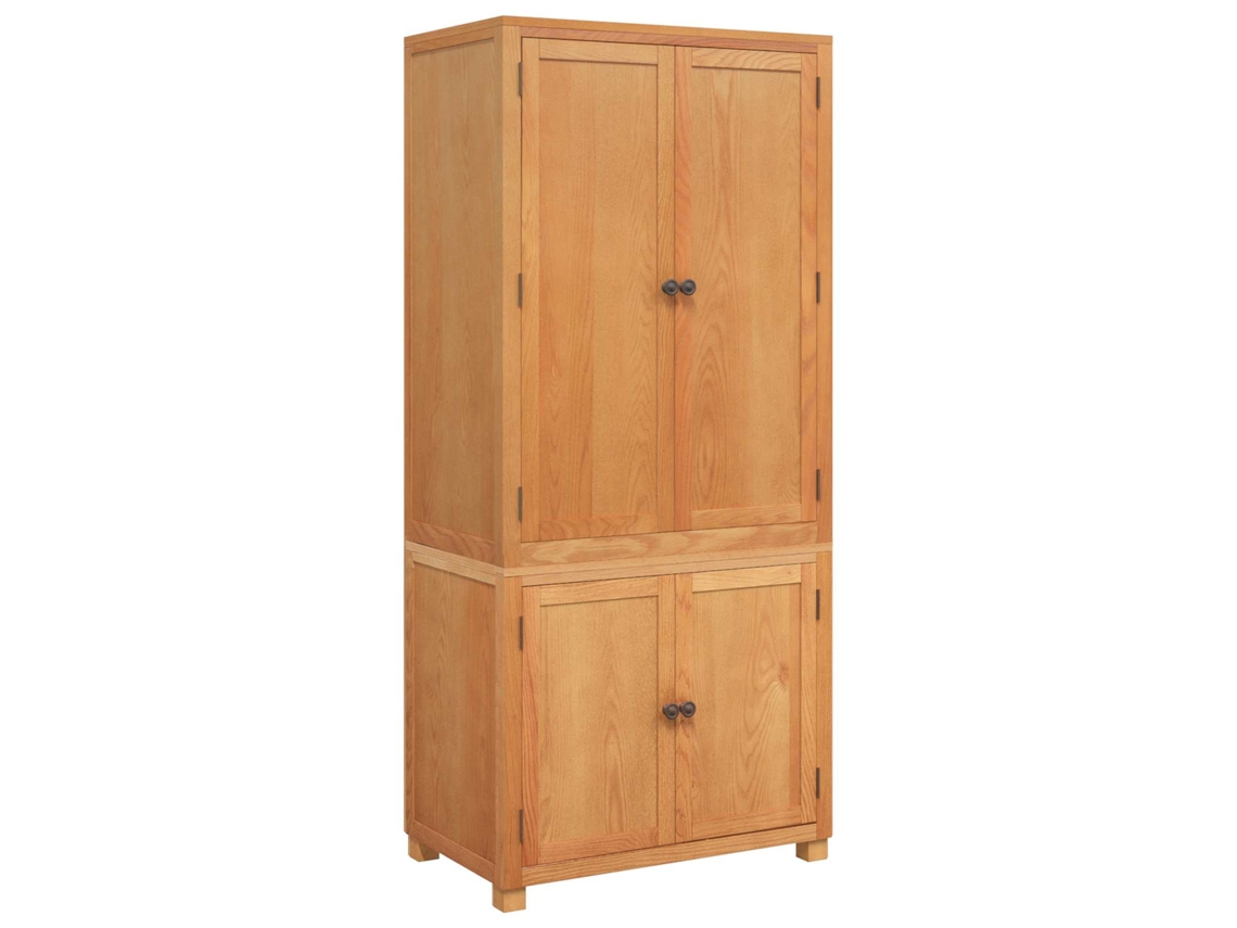 Conjunto 2 Unidade De Armazenamento Vidaxl Castanho Madeira De Carvalho Maciça (80 X 50 X 180 Cm)