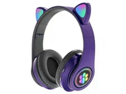 Novo Fone De Ouvido Bluetooth Fofo Em Formato De Gato, Sem Fio, Dobrável, Com Som Estéreo Hi-fi, Cancelamento De Ruído E Entrada Para Cartão Tf,