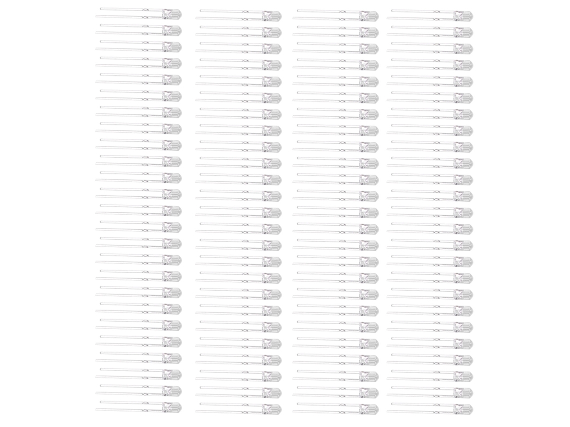 Kit De 100 Diodos Led 3mm, 8 Cores, 3v - Componentes Eletrônicos Luminosos