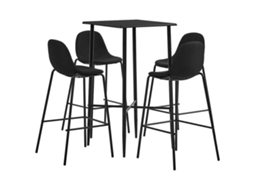 Vidaxl 5 Pcs Conjunto De Bar Tecido Preto