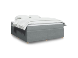 Vidaxl Cama Com Molas/colchão 180x200 Cm Tecido Cinzento-claro
