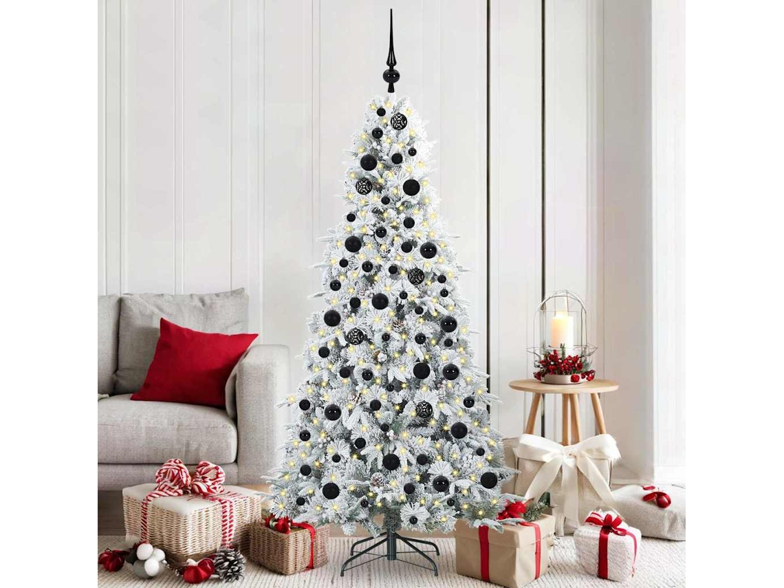 Vidaxl Árvore De Natal Articulada Artificial Branco 180 Cm Pe E Pvc