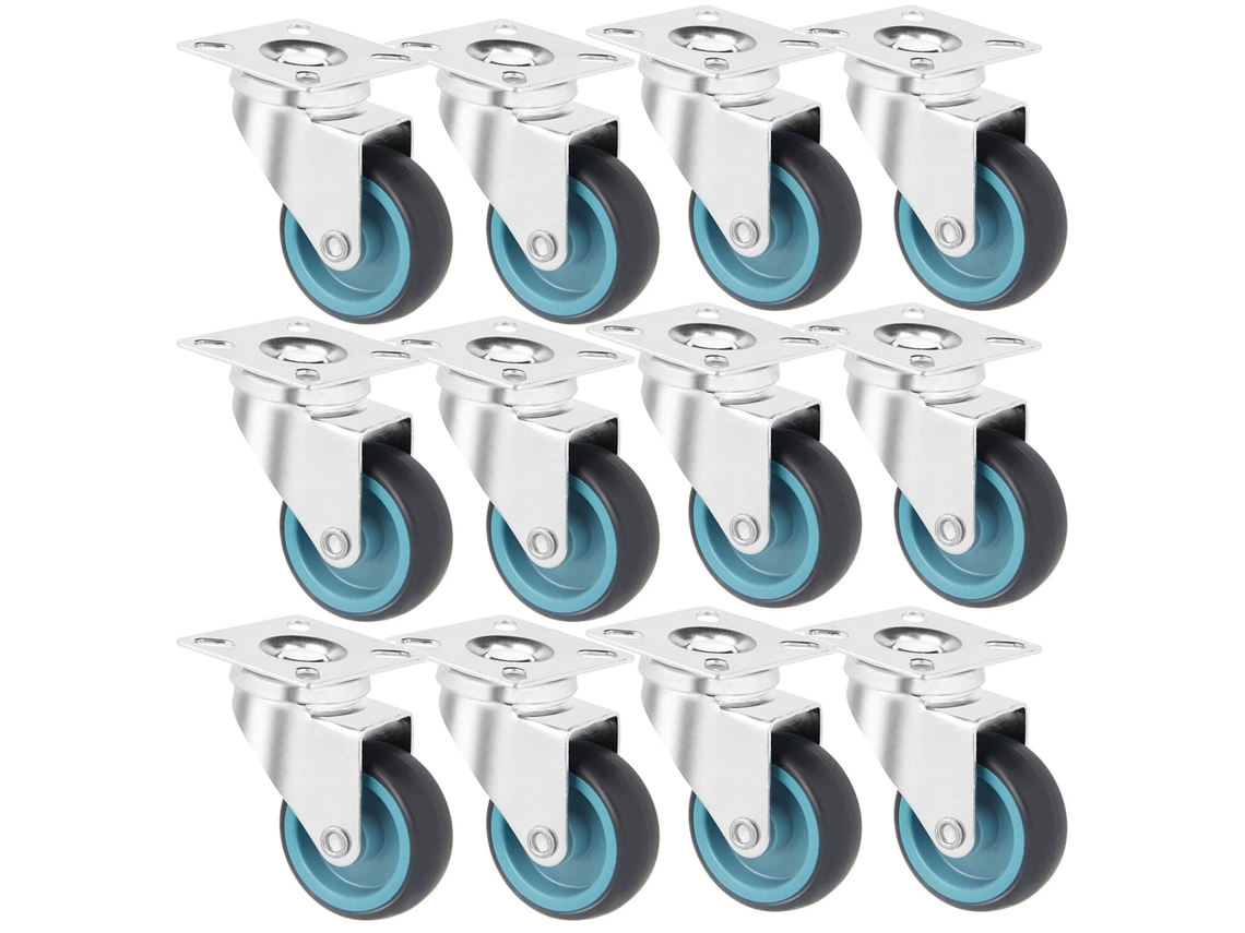 Conjunto De 12 Rodízios Giratórios Para Móveis, 50 Mm, Capacidade De Carga De 50 Kg Por Rodízio. Aquaforge