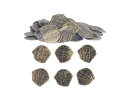 100 Moedas Decorativas de Pirata de Alta Simulação com Almofadas Especiais para Festas de Halloween em Bronze