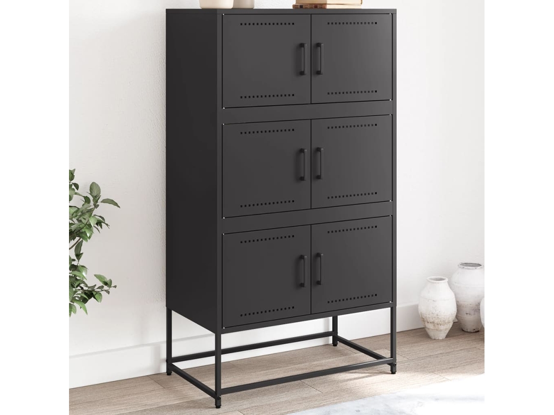 Aparador 68,5x38,5x123,5 cm Acero Negro