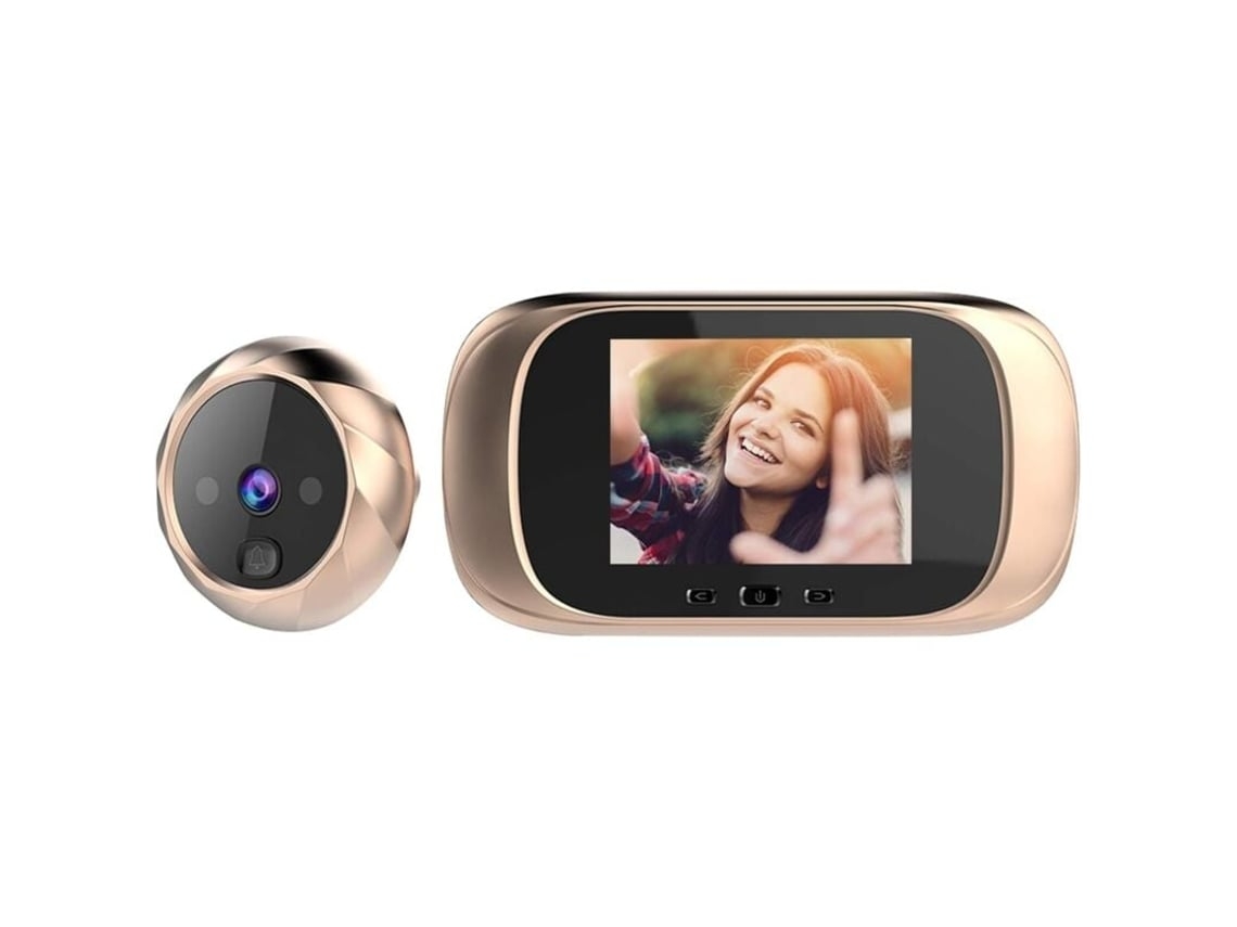 Campainha Digital 2,8 Tela Lcd Visão Noturna Dourada Brilvibera_ptg