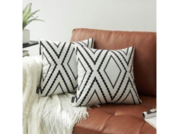 2026-2 Capas De Travesseiro Quadradas Boho Azteca 18x18 Polegadas De Poliéster Decorativas Para Sofá Cama