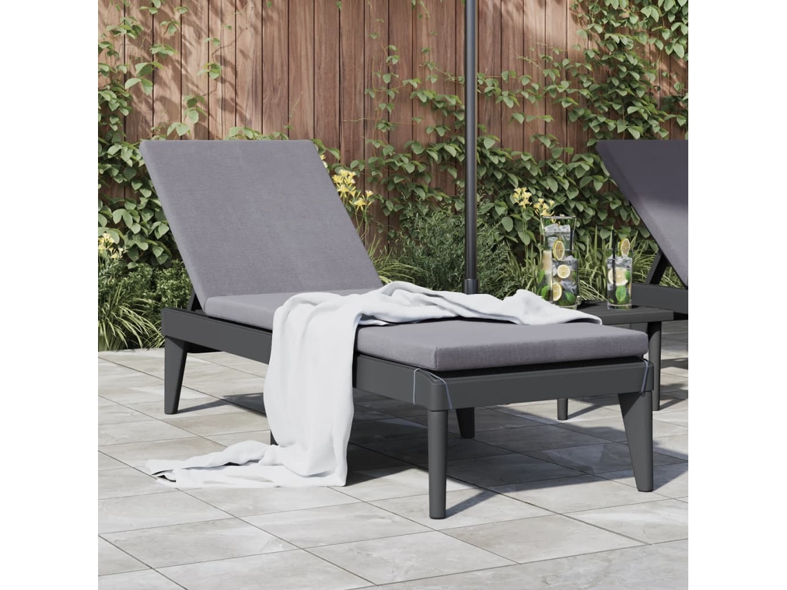 Vidaxl Espreguiçadeira 186x60x29 Cm Pp Antracite