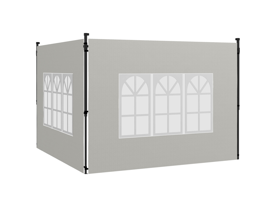 Conjunto de 2 Paredes Laterais MDUG para tendas 3x3m e 3x6m com janelas transparentes