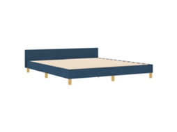 Estrutura De Cama Moderna Azul Em Tecido Vidaxl Azul Fabric (180x200 Cm)