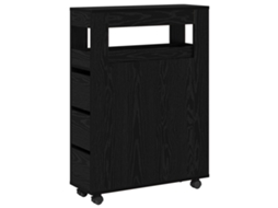 Conjunto 1 Armário De Banheiro Vidaxl Preto Derivados De Madeira (65 X 23 X 87 Cm)