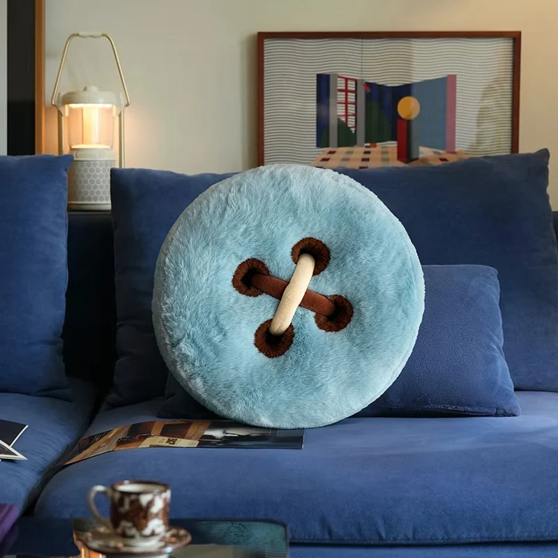 Almofada/travesseiro Decorativo para Adultos com Estampa de Botões MDUG (azul Nebuloso, 40cm)