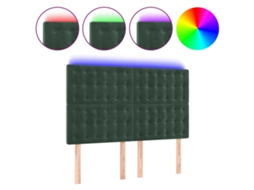 Led Headboard, Led Headboards Vidaxl Verde Veludo (144 X 5 X 118/128 Cm)