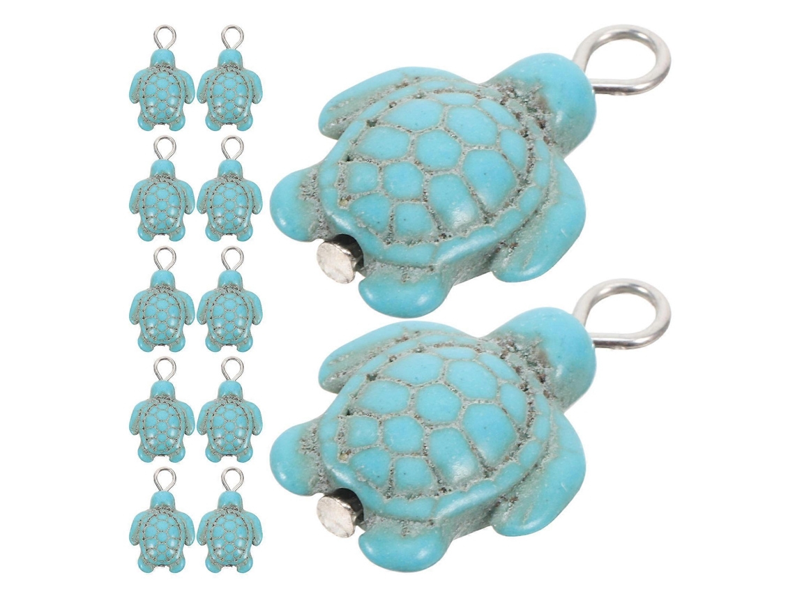 Conjunto De 60 Pingentes De Tartaruga Marinha Sintética Turquesa Para Confecção De Pulseiras. Nostalgia88