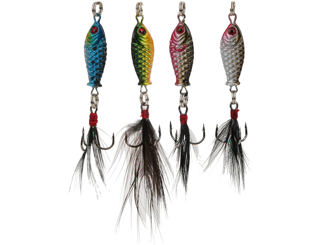 4 Isqueiros Penas com Gancho 5.2g 2.5cm