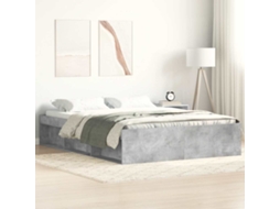 Estrutura De Cama 120x200 Cm Cinza Cimento