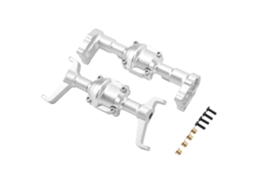 Mali conjunto de Cárter de Eixo Dianteiro e Traseiro Cnc em Liga de Alumínio para Carro Rc Fms Fcx24 1/24 Prata