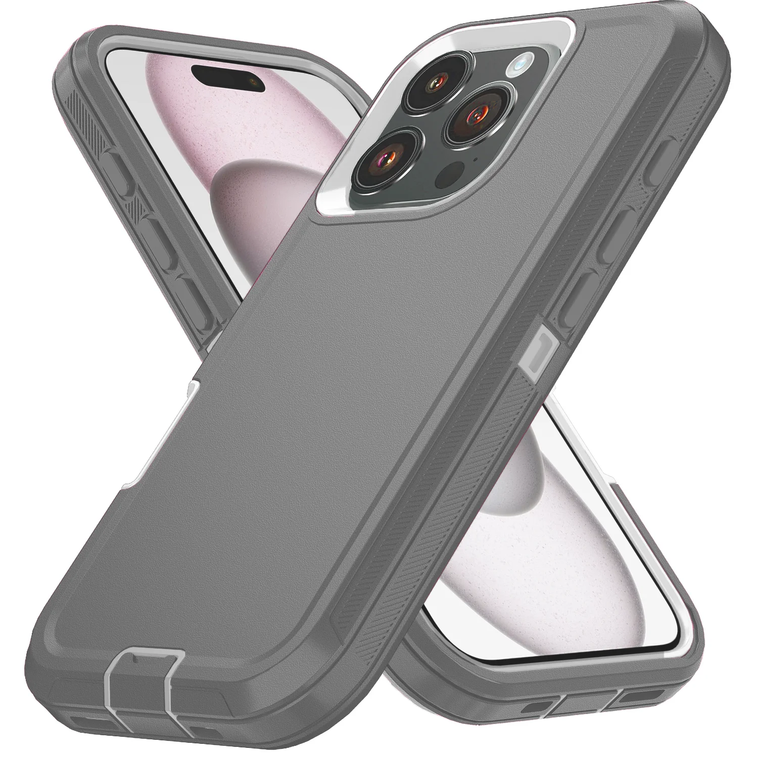 Capa Protetora Resistente A Impactos (iphone 17 Branco Acinzentado), Material Pctpu, Com Suporte.