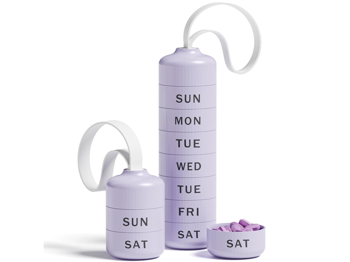Organizador Semanal De Comprimidos Eifson 7 Dias Impermeável Sem Bpa (roxo)