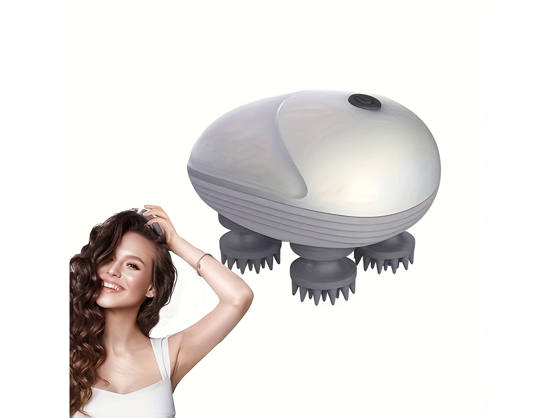 Massageador Elétrico Portátil, Com Quatro Cabeças Rotativas, Adequado Para Massagem Muscular, Cervical E Do Couro Cabeludo, Compacto, Rec...