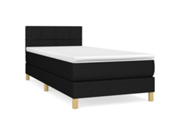 Cama com Molas/colchão 100x200 Cm Tecido Preto MAISON EXCLUSIVE