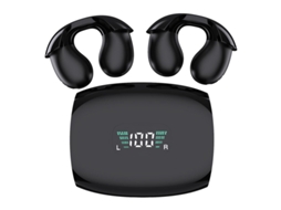 Auriculares Bluetooth True Wireless Aberto Condução de Ar Clip-On Earphone Display Digital 5.3 Preto