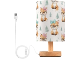 Abajur De Cabeceira Mnsruu Fox Para Quem Usa Óculos, Com Led, Para Mesa De Cabeceira, Com Cúpula De Tecido, Pequeno