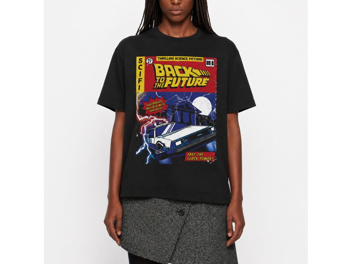 Rockinstone Back To The Future Movie Comic Cover Black Adult T-shirt Size:xxl