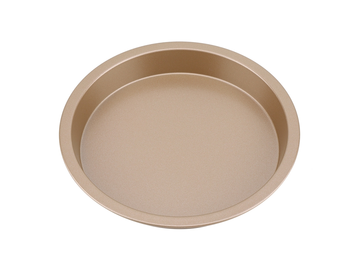 Prato Redondo Antiaderente para Pizza Aço Carbono 6 Polegadas Ouro KOFIHETY