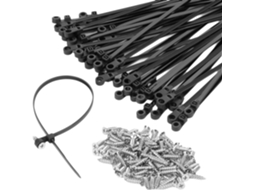 Abraçadeiras De Cabo De 30 Cm 54 Kg 100 Abraçadeiras De Cabo Com Trava E Furo Par Gokoco (pacote Com 100)