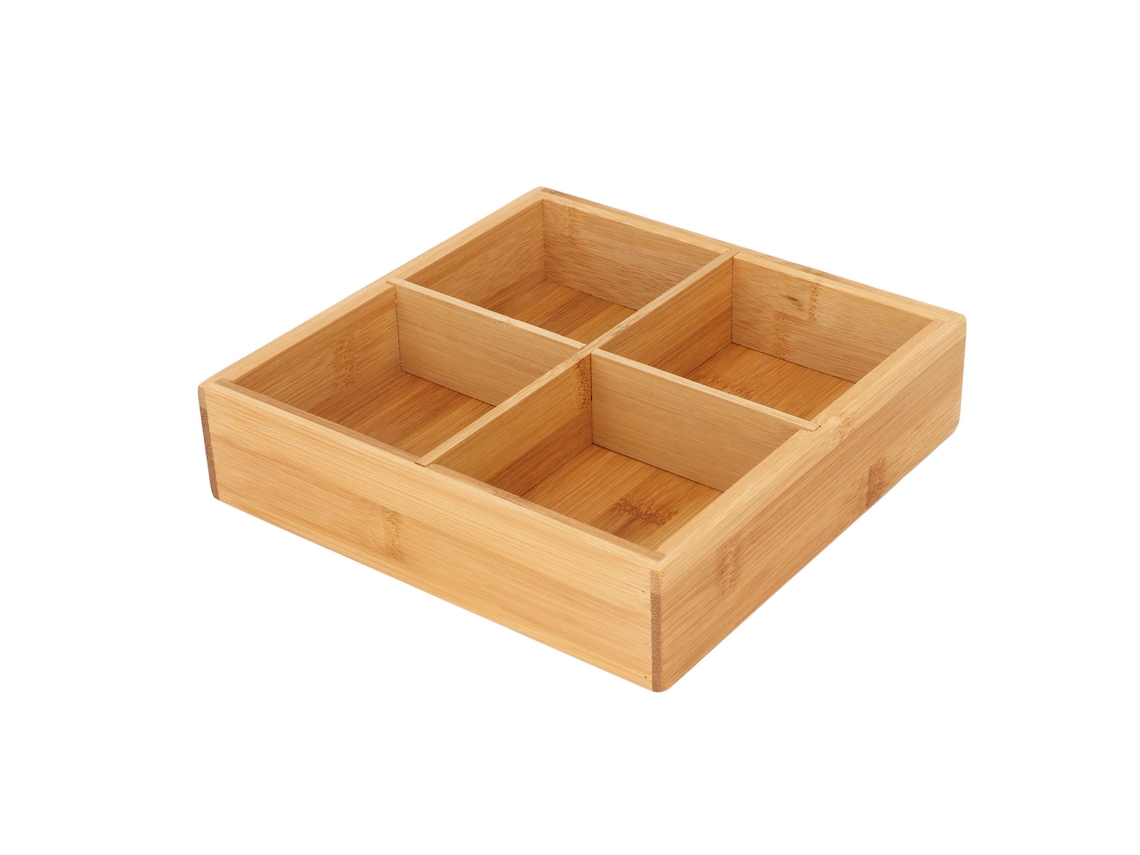 Bandeja LAXISCREED de Bambu com 4 Compartimentos Segura Ecológica
