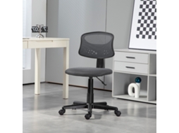 Cadeira Escritório Sem Braços Com Encosto De Malha Respirável Altura Ajustável 43x48x78-88 Cm Cinza