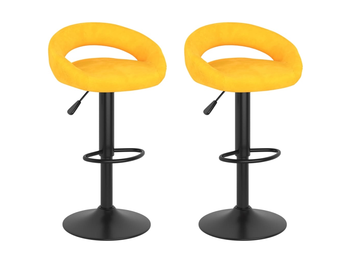 Bar Stool, Bar Stools Vidaxl Amarelo Veludo (n/a)