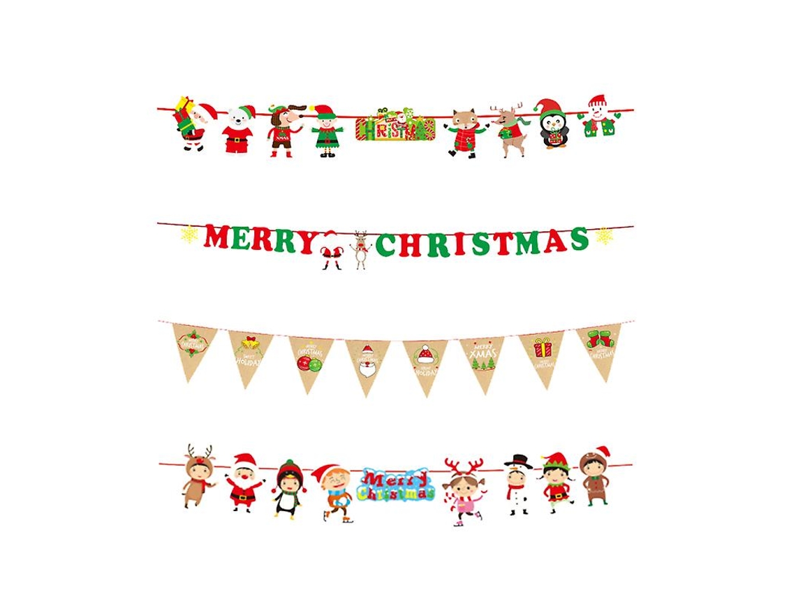 4 Unidades De Bandeira De Puxar Para O Natal Allinless