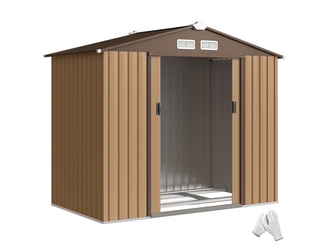Casinha de Jardim em Aço com Porta de Correr 345x280,5x169 Cm VERIDIA CUOM