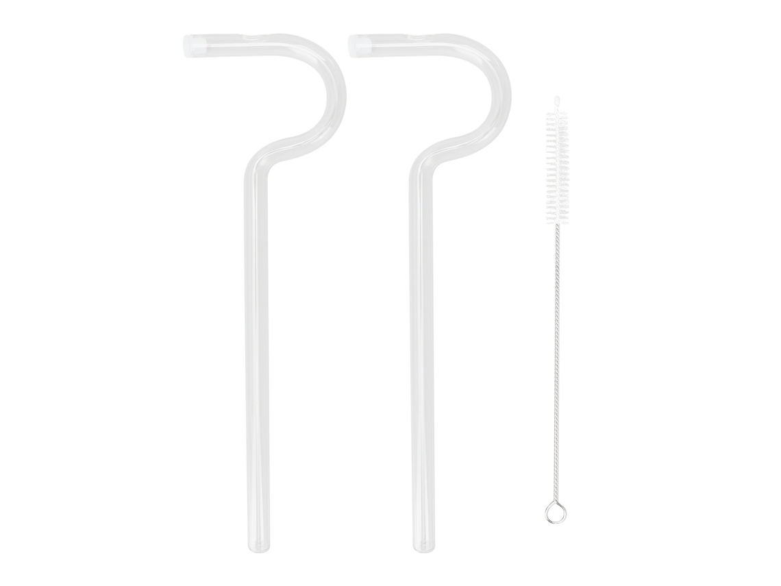 Conjunto De Pajitas De Vidrio Reutilizables Con Cepillo De Limpieza