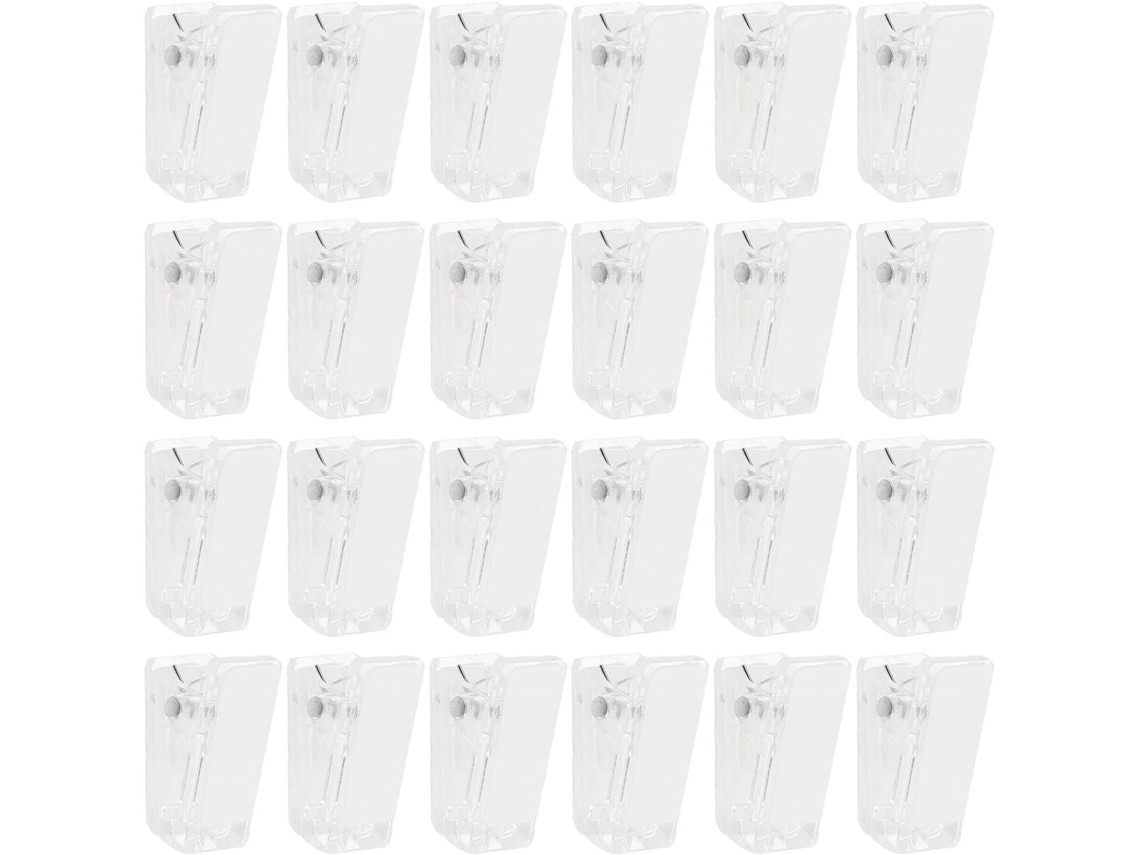 Conjunto De 50-clipes Transparentes Para Crachás Identificação, Pequenos Clipes Adesivos De Plástico Com Mola Para