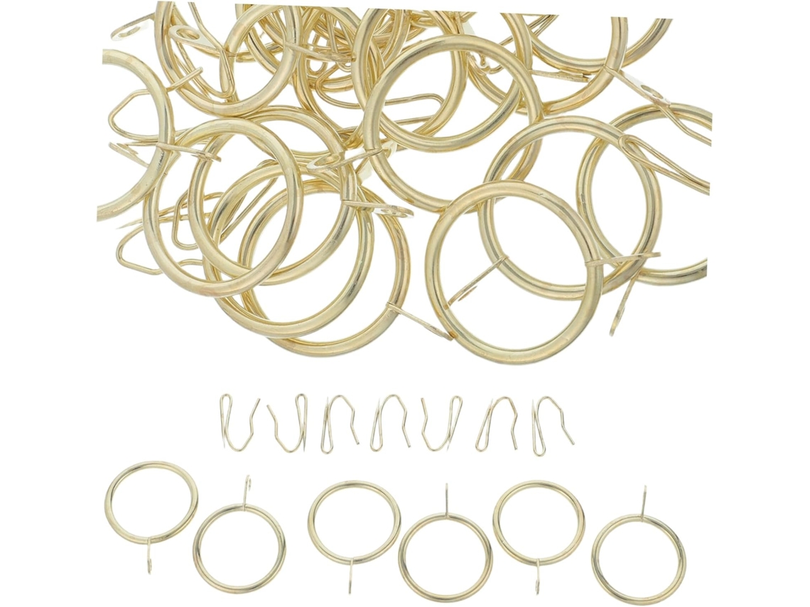 Kichvoe Conjunto De 60 Ganchos Cortina Metal Dourado 4,2 Cm (1,65